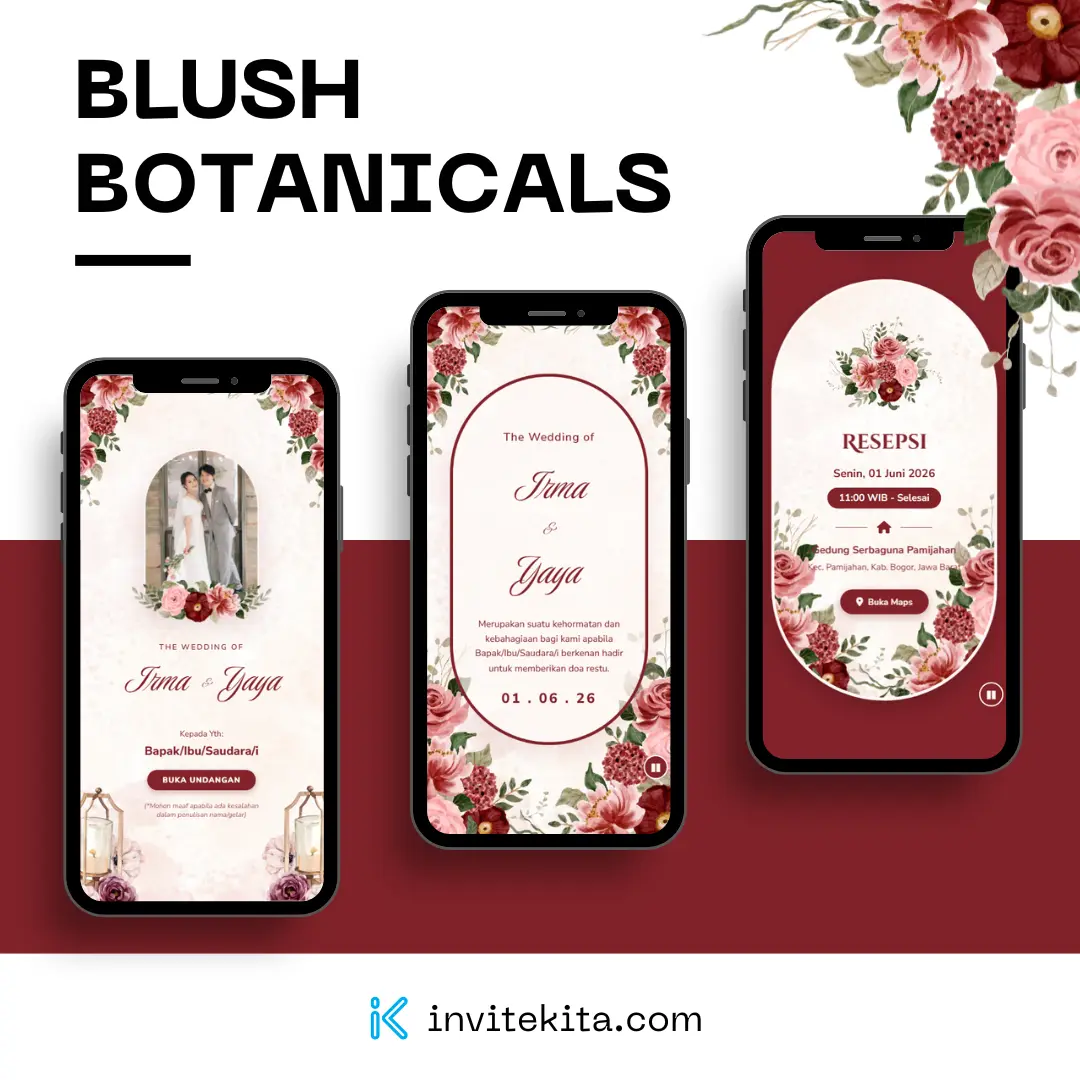 Tema Undangan Blush Botanicals