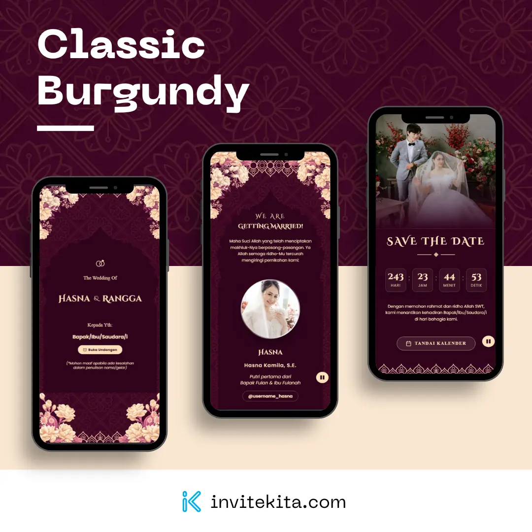 Tema Undangan Classic Burgundy