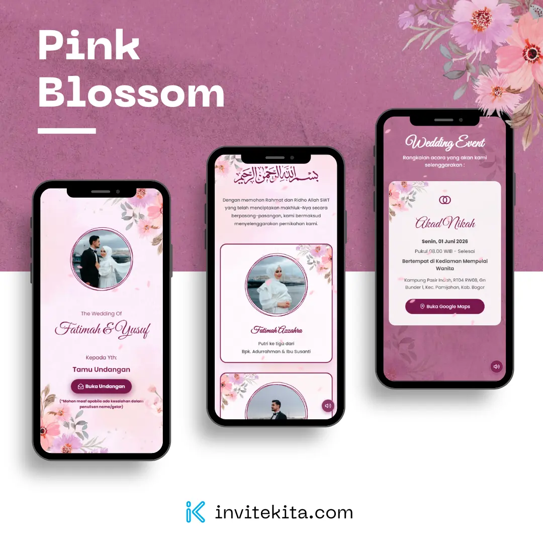 Tema Undangan Pink Blossom